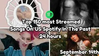 Top 150 Most Streamed Songs On US Spotify In The Past 24 Hours - September 14th
