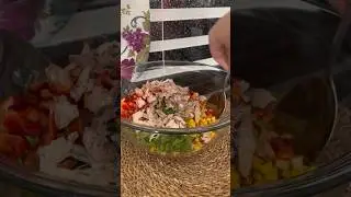 🥙🍗🌿🌽 TAVUKLU ŞEHRİYE SALATASI | ŞEHRİYELİ SALATA #salata #tavuklusalata #farklısalata #asmr