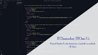 Visual Studio Code dasturini o'rnatish va sozlash | IT Dasturlar | ITOne Uz