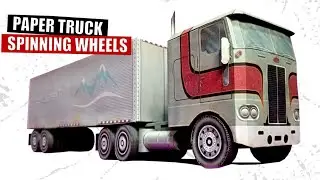 Paper truck with a semi trailer, DIY cardboard model, how to make paper truck