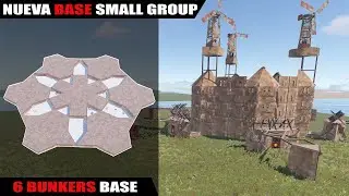 BASE SQUAD | 6 BUNKERS | Mini ChinaWall | TUTORIAL BASE DE RUST 2024 | Rust Base Design