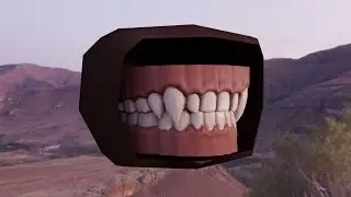 Monster Vampire Fangs Teeth Mouth Bag | Low Poly - Sculpt - Texture - Baked Normal Map | Blender 3D