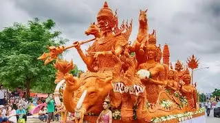 ขบวนแห่เทียนคุ้มวัดแจ้ง งานประเพณีแห่เทียนเข้าพรรษา อ.ประโคนชัย จ.บุรีรัมย์