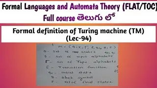Formal definition of turing machine in TOC