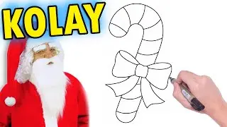 Noel Şekeri Nasıl Çizilir - Kolay Yılbaşı Çizimleri
