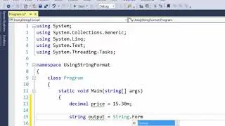 23 Variables and Strings - Using StringFormat Method