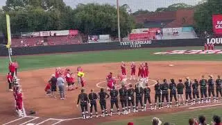 Emmy Throws Out Pitch at UL