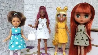 платье по одной выкройке для разных кукол