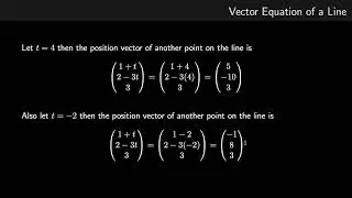 Vector Equation of a Line