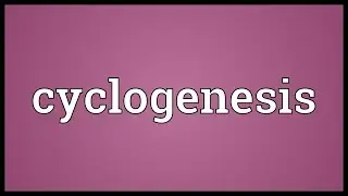 Cyclogenesis Meaning