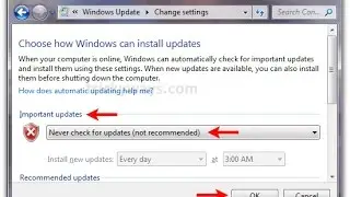 How to Turn Off Automatically Windows Update  In Windows 7