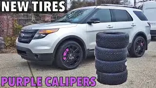 2015 Ford Explorer - Painting Brake Calipers Purple, New Tires 20s, Cleaning Wheels