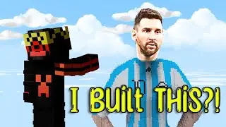 I Built a GIANT Lionel Messi Statue in Minecraft Survival 😱 | World Record Build?