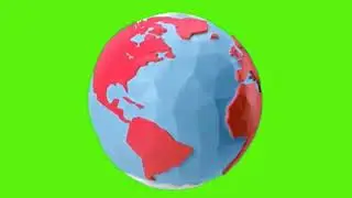 Cartoon Earth Revolving Green Screen - Chroma Key