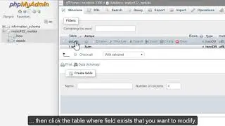 How to Modify Fields in Tables with phpMyAdmin | VeeroTech Hosting