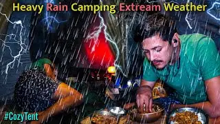 Solo Camping In The Rain With Cozy Tent | Heavy Rain Camping In India | Unknown Dreamer