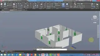 35-How to Install 3D Doors and Windows in 3D Building in  AutoCad 2014/15/16/17/18