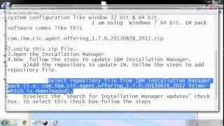 updating IBM Installation Manger for WebSphere Application Server on Windows