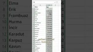 Excel’de Rastgele Sıralama İşlemi #excel #exceltips #exceleğitimleri #exceleğitimleri #keşfet