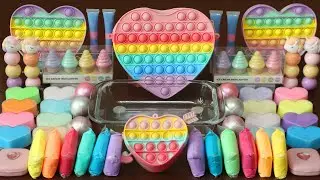 Mixing”Pastel” Eyeshadow and Makeup,parts,glitter Into Slime!Satisfying Slime Video!★ASMR★