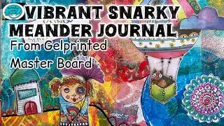 Vibrant Grunge Gelprinted Meander Journal with a Side of Snark