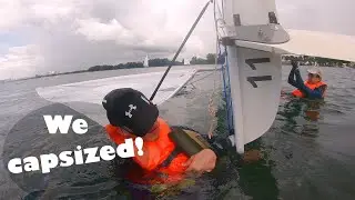 We capsized in the middle of sea! | ft JY | Laser sailboat Singapore