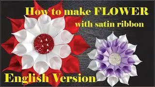 Kanzashi, kanzashi flower with satin ribbon, kanzashi flower tutorial, diy kanzashi