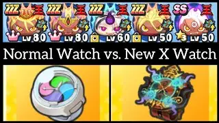 NORMAL WATCH VS. NEW X WATCH | Yo-Kai Watch Puni Puni