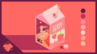 Pink Paradise | Isometric Strawberry Juice Box | Inkscape Speedart