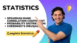 Probability Distribution, Spearman rank correlation, Chebinhev's Inequality, Statistic Tutorial 2024
