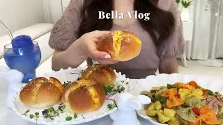 🎀Simple and delicious dish. 🍝How to make farfalle (butterfly) pasta and morning bread corn cheese