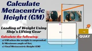 Calculate Metacentric Height (GM) ll Suspended Weight ll Movement of COG ll Ship Stability