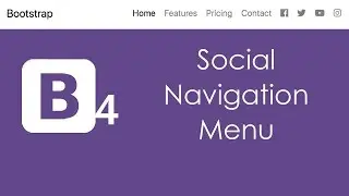 Bootstrap 4 Social Navbar Navigation Menu with HTML5