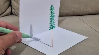 very easy 3d drawing tree on paper for beginners