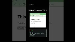 Reload() Method in Javascript