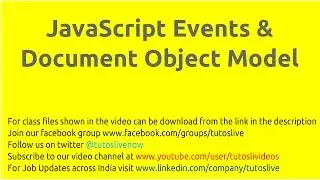 JS DOM & Events By Tutoslive