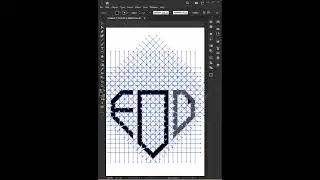 how to design any letter in Diamond shape letter logo design with grid