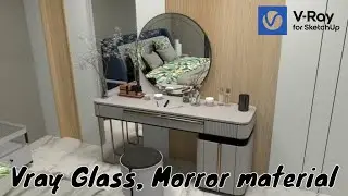 How to make Mirror and Glass in Sketchup Vray. |How to make mirror in SketchUp vray|