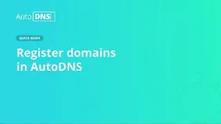 AutoDNS Quick Guide: Register domains