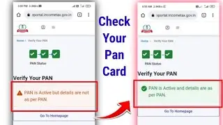 Verify Your PAN From incometax.gov.in |PAN Is Active But Details Are Not As Per PAN |PAN Verify 2022