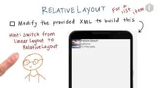 23. Элемент списка с относительным макетом Android Basics [Курс 