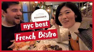 NYC French Restaurant for Dryaged steak burger - La Grande Boucherie (Date Night NYC)