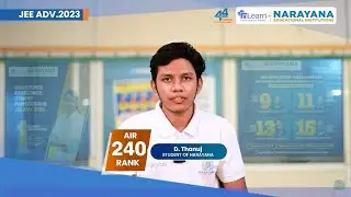 AIR 240th Rank D.Thanuj in JEE Advanced 2023