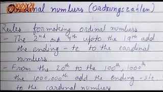 German Language vlog 11 – Ordinal Numbers