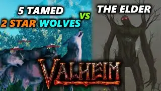 5 Tamed 2 Star Wolves VS The Elder Second Boss in Valheim
