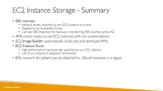Ultimate AWS Certified Cloud Practitioner-2023 - EC2 Instance Storage Summary