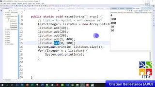 Como usar List y ArrayList   metodos add remove set en JAVA