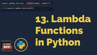 Lambda Functions in Python | Python Tutorials For Beginners