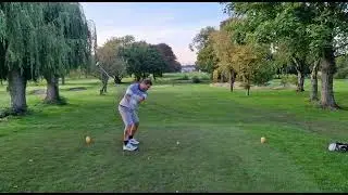 Chester Upton Golf nasty shot between tree over pond smasher