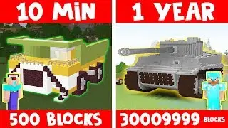Minecraft NOOB vs PRO TRUCK and HUGE TANK BUILD CHALLENGE in Minecraft / Animation
